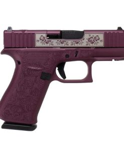 Glock 43X MOS Black Cherry 9mm 3.41" Barrel 10-Rounds "Glock & Roses" Custom Engraving